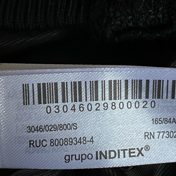 NWT. Zara Black Viscose/Wool Bland Embossed Fabric Cropped Bomber Jacket Size S. - Picture 8 of 12